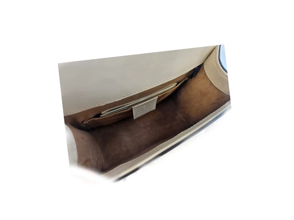     Gucci Offwhite Leather small  Web Chain Sylvie Shoulder Bag 