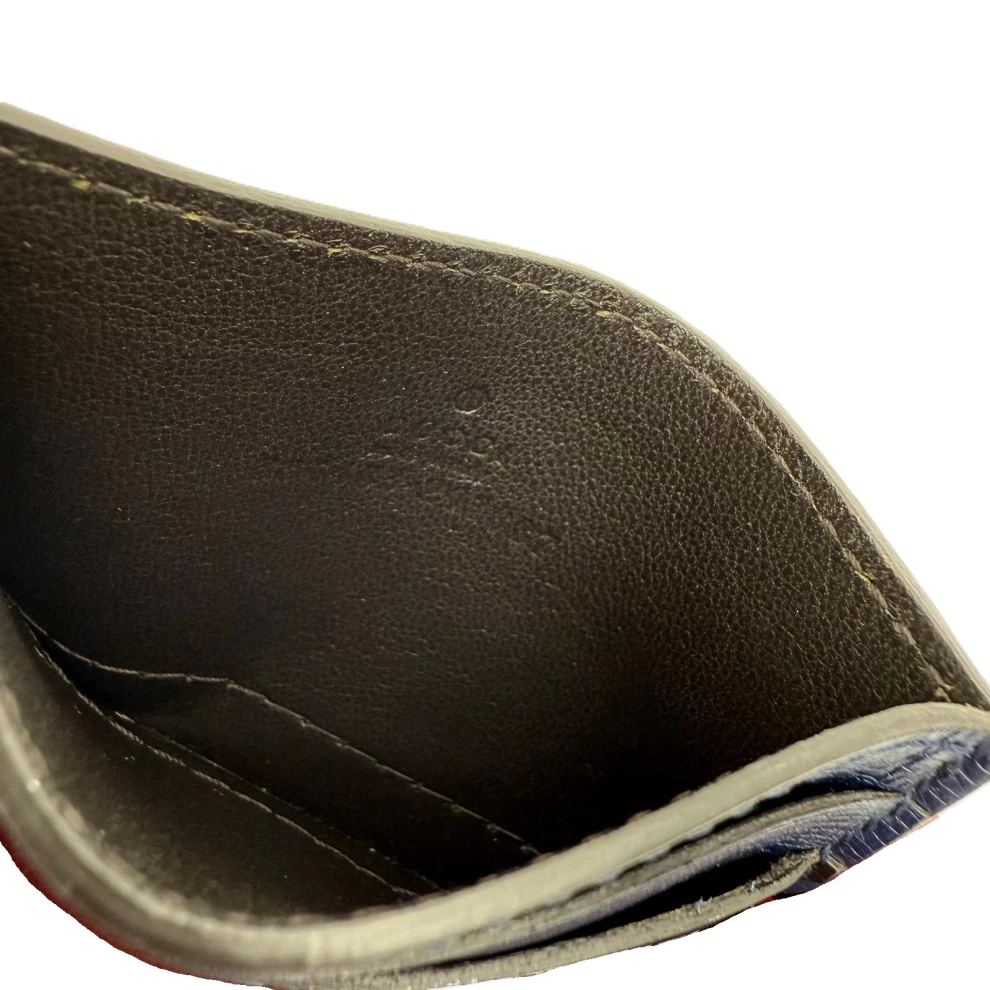     حامل بطاقات "بيتي" من الجلد الأزرق المزخرف من غوتشي 