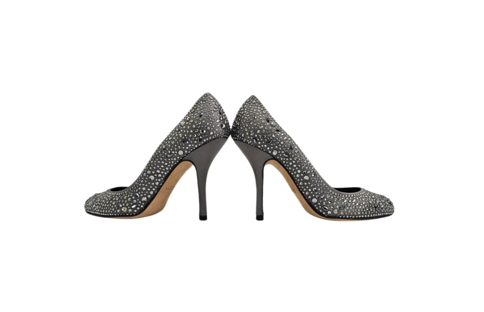     حذاء جينا بكعب ١٠٠ مم مزين بالكريستال، مقاس EU ٣٨ 