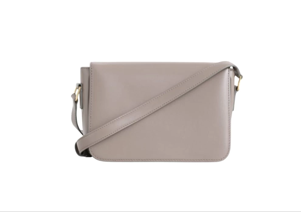     Celine  Light Grey Triomphe Calskin Shoulder Bag 
