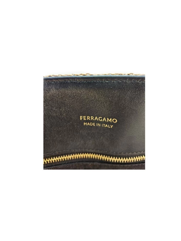     Ferragamo Logo Raffia Effect Fabric Tote Bag XL 