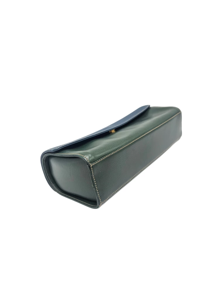     Loewe Valzquez Twist Handle Leather Green Handbag 