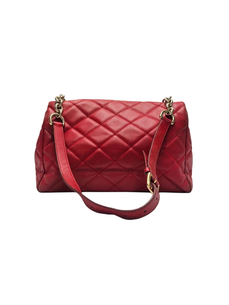     DOLCE & GABBANA Lambskin Quilted Miss Kate Shoulder Bag in Red 