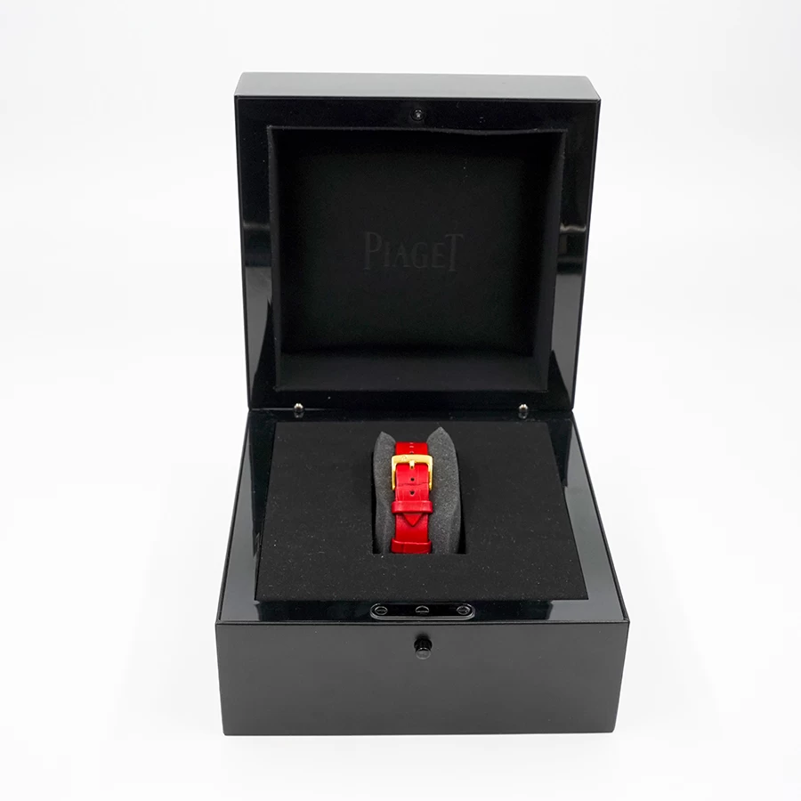     Piaget Rose Gold Diamond Watch - Red Dial 