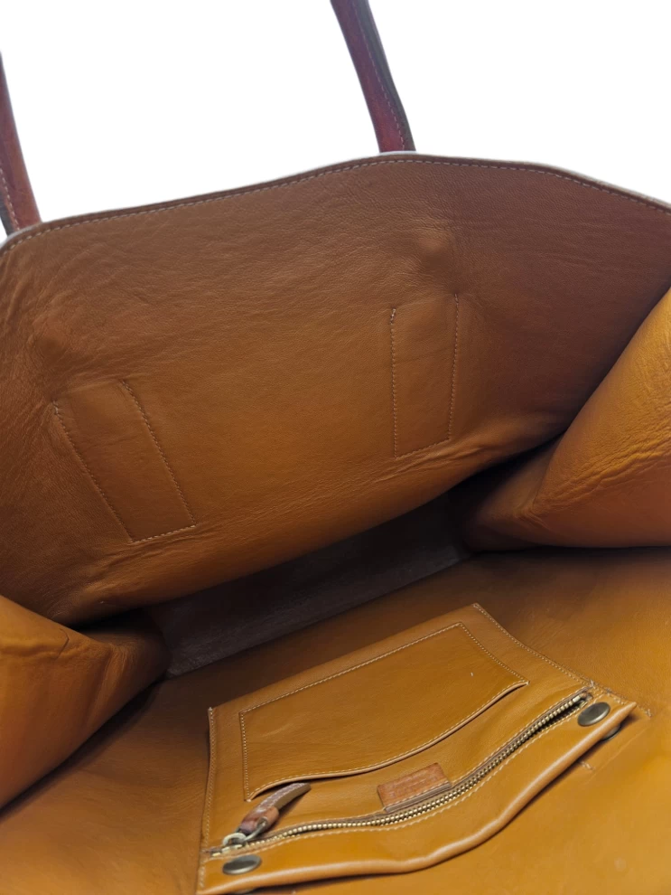     Celine Light Brown Leather Front Flap Tote 