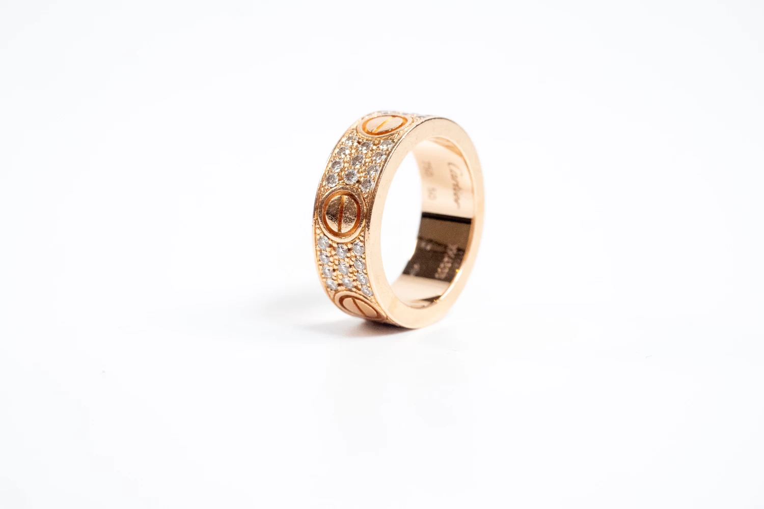 Cartier Love Rose Gold Diamond Paved Ring