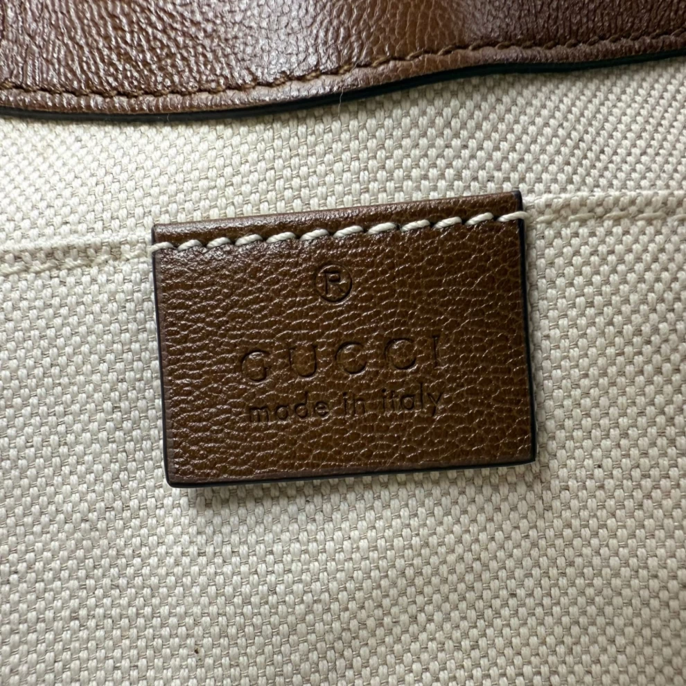     Gucci Beige/Brown GG Canvas and Leather Horsebit 1955 Large Tote Bag 