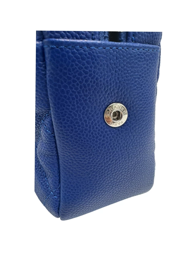     حقيبة كتف شانيل سهلة الفتح بسلسلة زرقاء SHW 