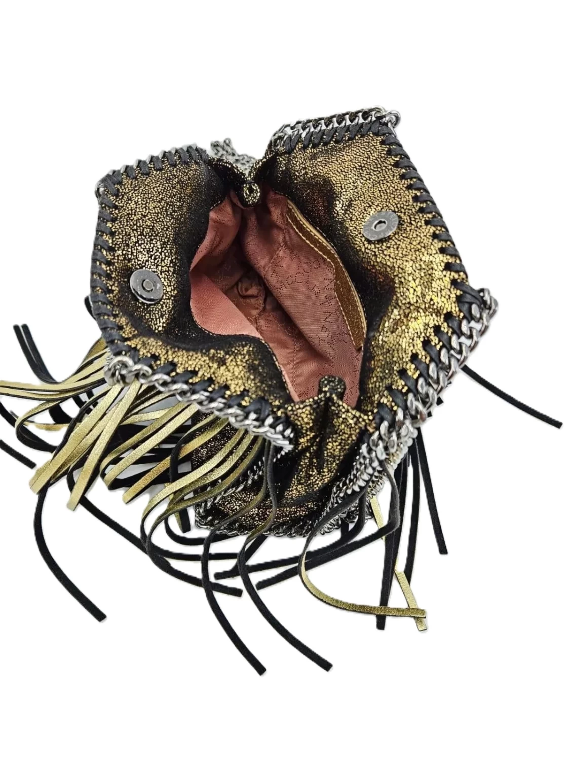     حقيبة ستيلا مكارتني فالابيلا كروس بودي قابلة للطي مع سلسلة وشراشيب 