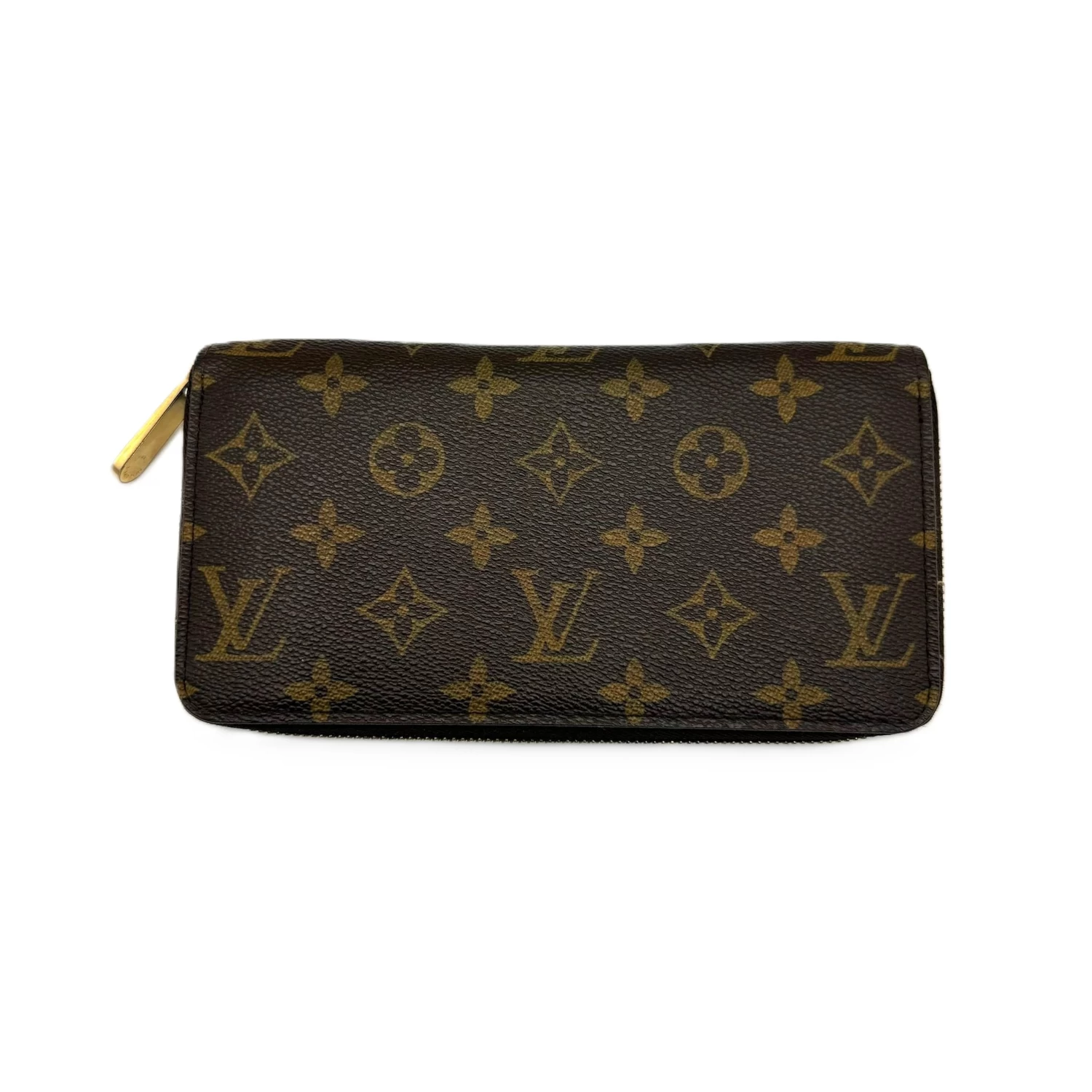     Louis Vuitton Monogram Zip Around Long Wallet Brown 