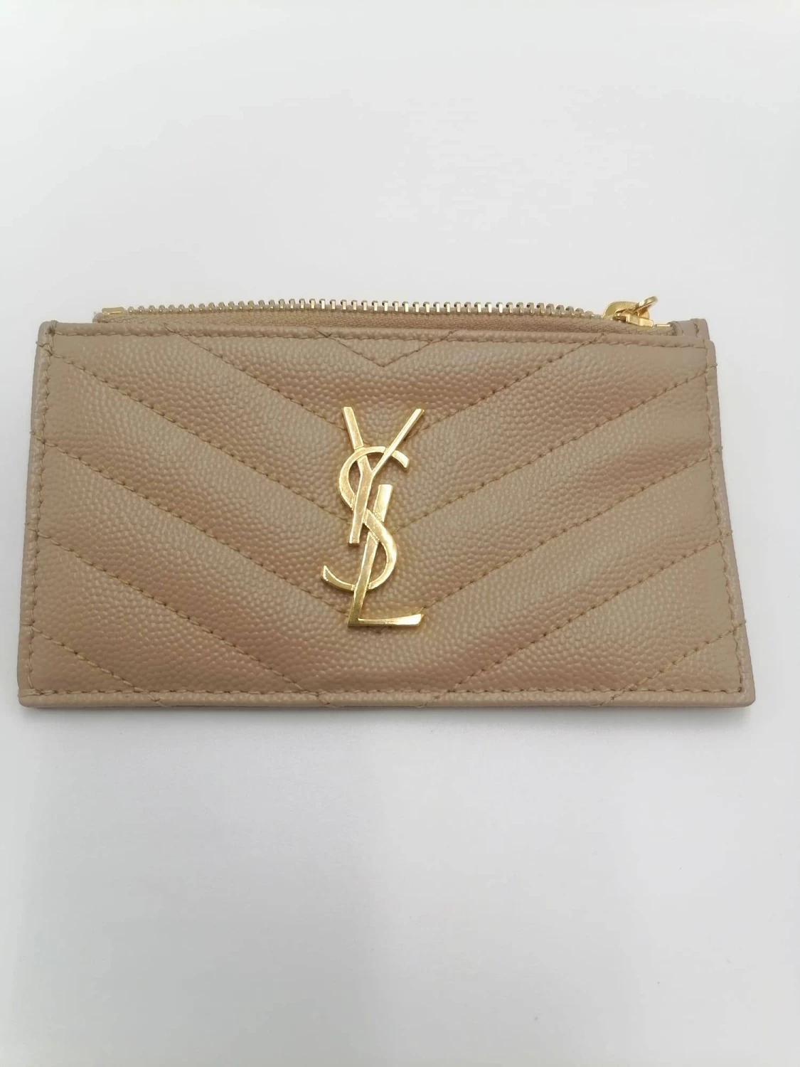     Saint Laurent MatelassÃ© Leather Monogram Long Card Holder 