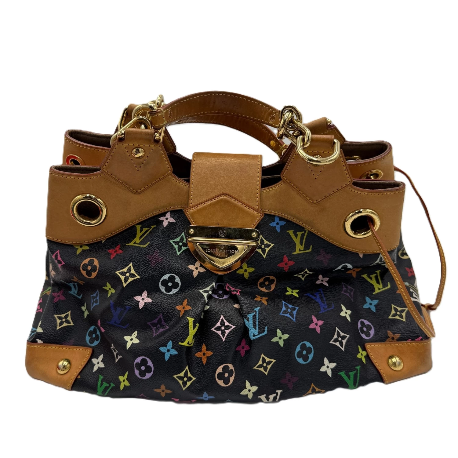     Louis Vuitton Monogram Black Multicolore Canvas Ursula Bag 
