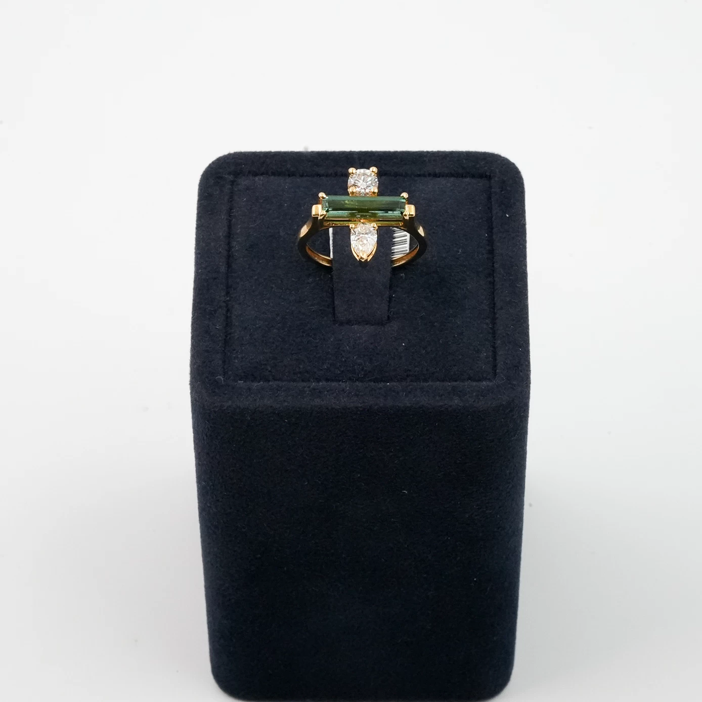 Diamond Ring with Tourmaline Gemstone