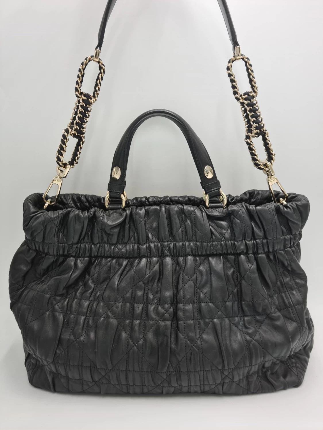     Dior Quilted Cannage Leather Delices Gaufre Tote 