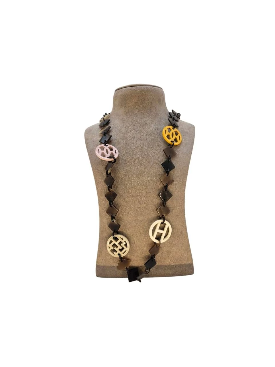     Hermes Lena Buffalo Horn & Lacquer Necklace 