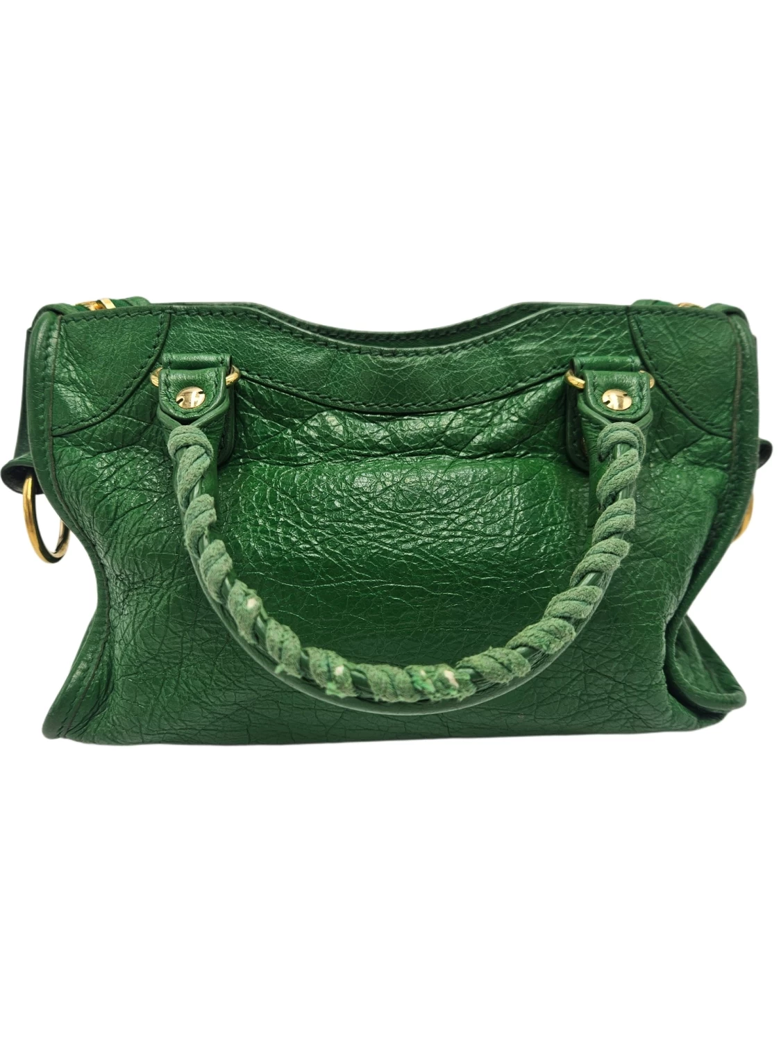     Balenciaga Green Mini Classic Leather Edge City Bag 
