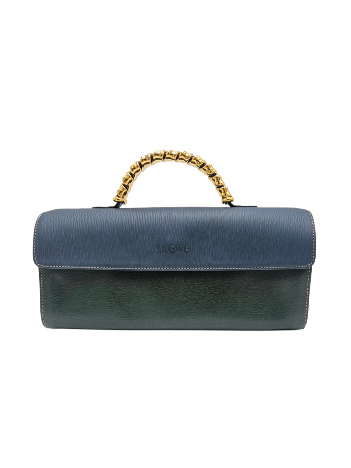     Loewe Valzquez Twist Handle Leather Green Handbag 