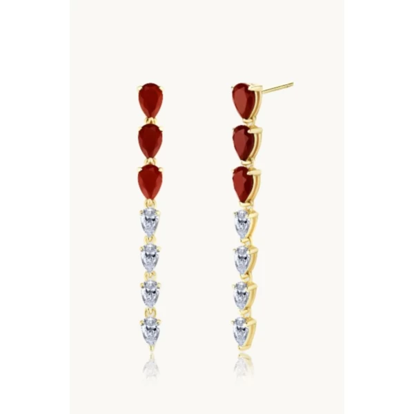 RED JASPER DROP EARRING - LONG