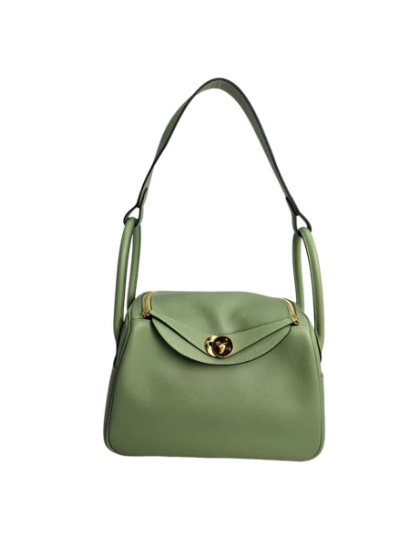 Hermes Lindy 26 Togo Leather  Vert Criquet Gold Hardware