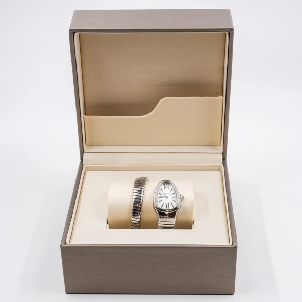 Bvlgari Serpenti SP35S 35mm Silver Dial Pre-owned Watch