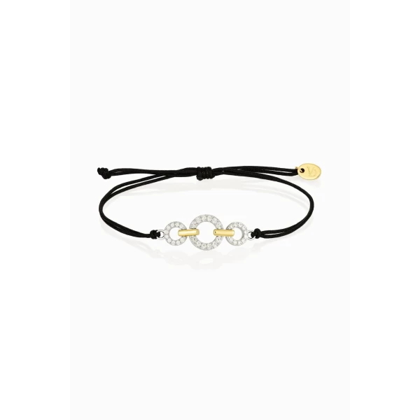 HOOP-LINK BLACK CORD BRACELET