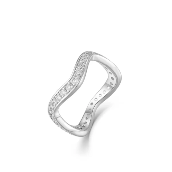 خاتم سراب الكثبان الرملية - أبيض - مقاس 58 أوروبي