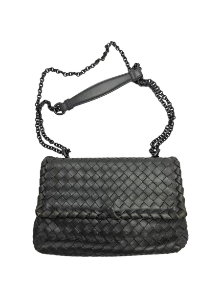 Bottega Veneta Grey Intrecciato Leather Small Olimpia Shoulder Bag