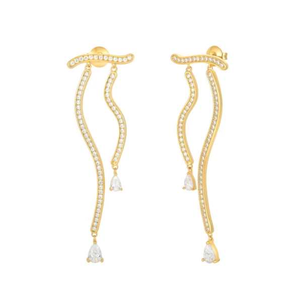 Dune Mirage Long Drop Earrings - Gold
