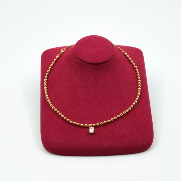 Ball chain choker white stone