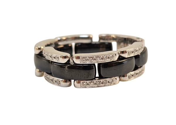 Chanel 18K White Gold  Diamond Ultra Ring Size T58