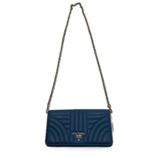 Prada Diagramme Blue Shoulder Bag