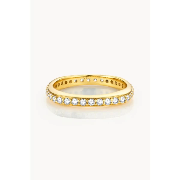Paved Square Ring - Gold - SizeEU58