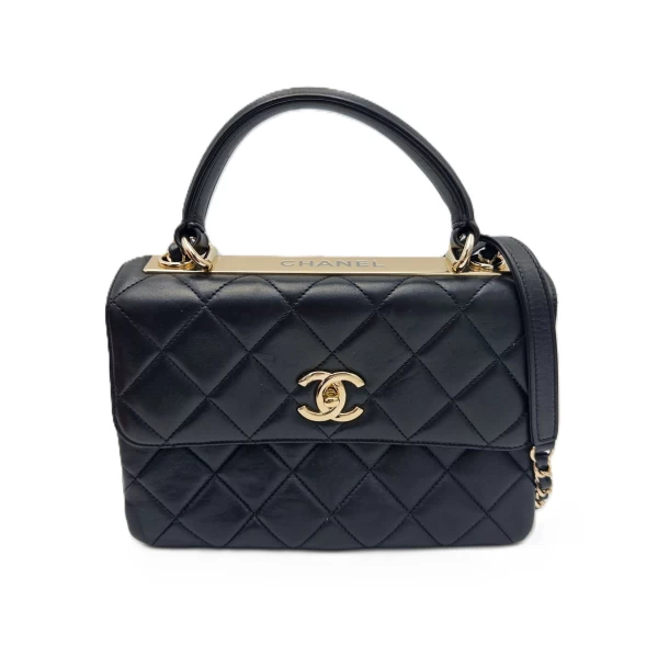 Chanel Black Quilted Leather Small Trendy CC Flap TopÂ HandleÂ Bag