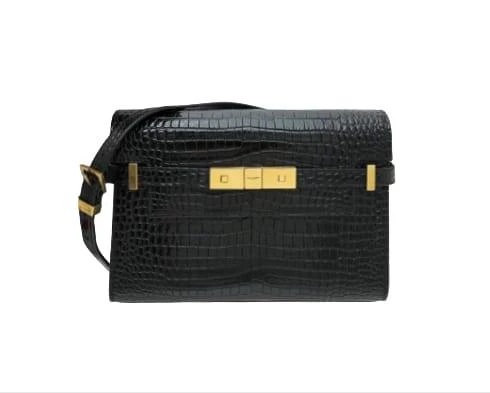 Saint laurent  Black Embossed Manhatan shoulder bag