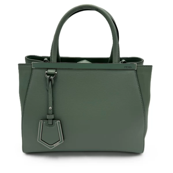 Fendi Pale Green Leather Mini 2Jours Tote