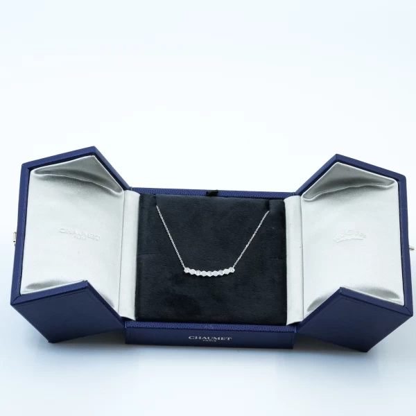 Chaumet Diamond Bar Necklace in White Gold