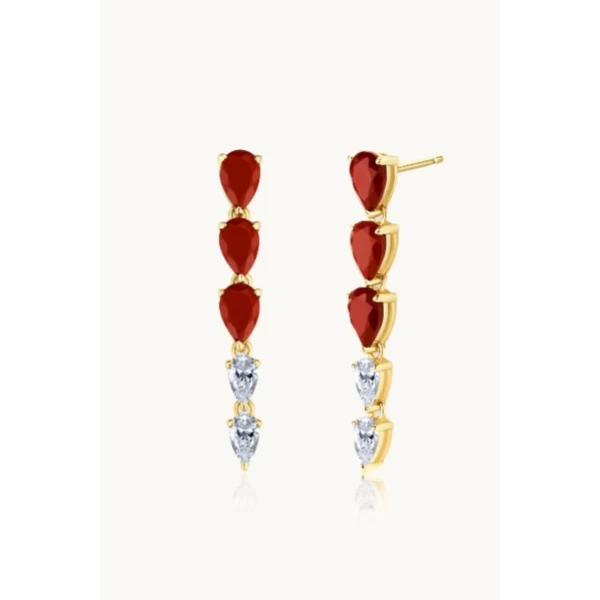 RED JASPER DROP EARRING - SHORT