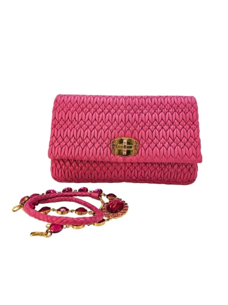 Miu Miu Pink Matelasse Leather Shoulder Bag