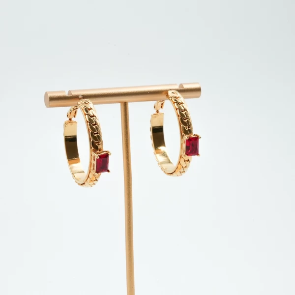 Vintage Ruby hoops