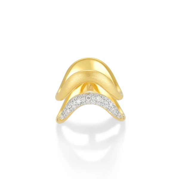 Dune Rimal Double Ring - Satincrest - SizeEU58