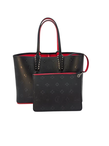 Christian Louboutin  Black Red Cabata Tote Bag