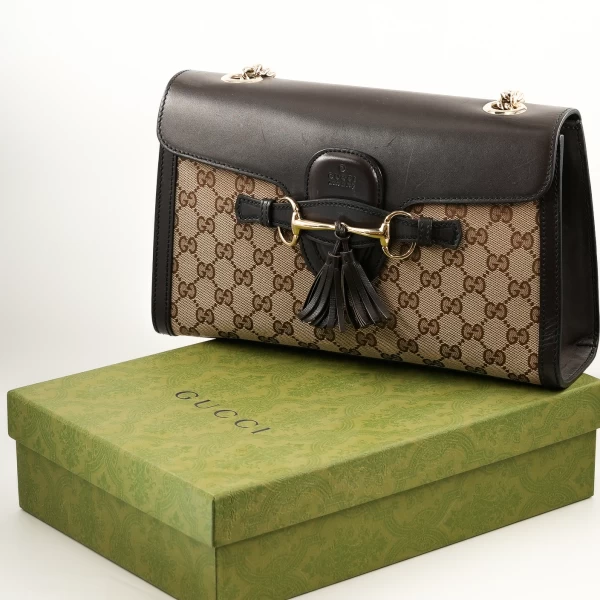 Gucci Emily GG Canvas Chain Flap Bag