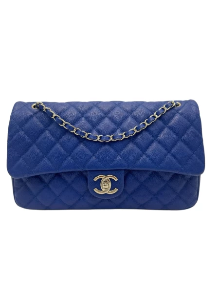 Chanel Easy Flap Chain Shoulder Bag Blue SHW