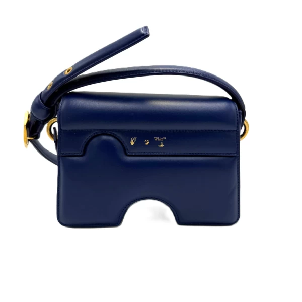 Off-White Burrow 22 Blue Leather Shoulder Bag