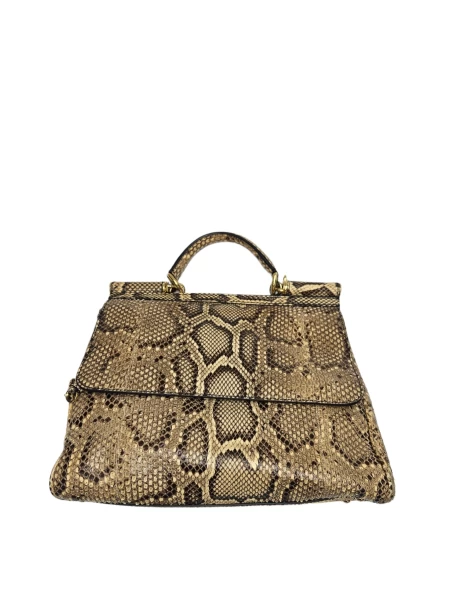 Dolce and Gabbana Yellow Python Medium Miss Sicily Satchel Bag