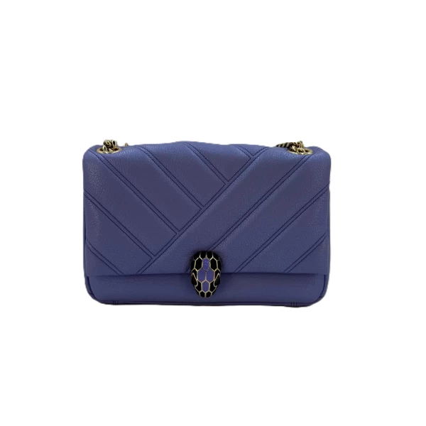 Bvlgari Quilted Leather Medium Serpenti Cabochon Shoulder Bag