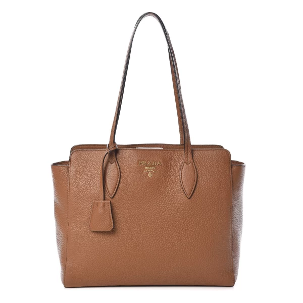 حقيبة برادا فيتيلو فينيكس تان براون من الجلد