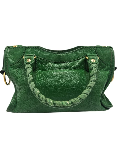 Balenciaga Green Mini Classic Leather Edge City Bag