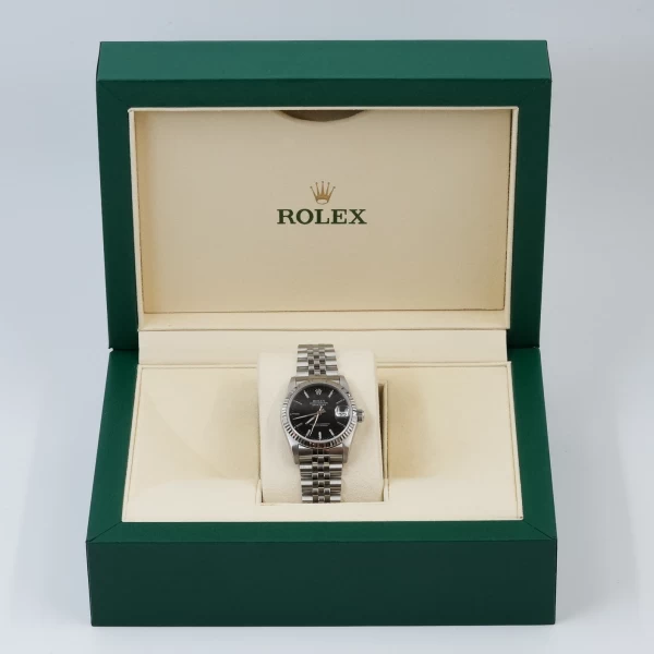 Rolex Datejust 31 in White Rolesor with Black Dial - Women's Watch