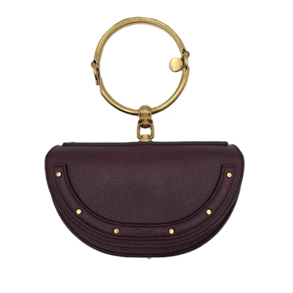 Chloe Violine Leather Small Nile Bracelet Minaudiere Crossbody Bag